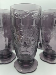 PRINCESS HOUSE FANTASIA FLORAL DESIGN AMETHYST TUMBLER SET OF 6