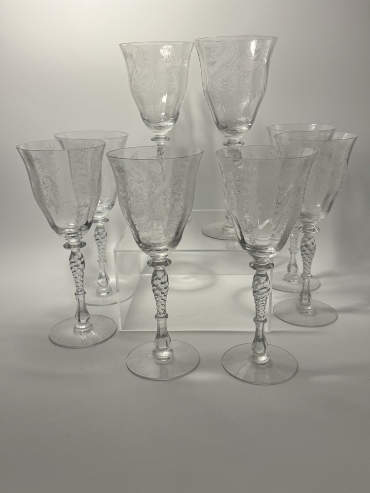 Vintage Tiffin Franciscan Persian Pheasant Water Goblets Set Of 8, #1