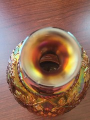 Nice Purple Northwood Carnival Glass Grape & Cable Cologne Bottle w Stopper