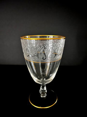 Vintage Glastonbury Lotus Brocade Gold Etched Stem ICED TEA GLASS (3 available)
