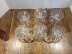 Vintage 1940s Etched Rock Sharpe Dessert Sherbet Glasses Star Bottom Set of 6