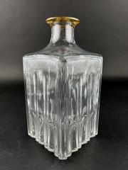 Vintage 24k Gold Rim Crystal Whiskey Glasses & Decanter Made in Italy Hand Blown