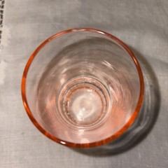 MacBeth Evans Pink Depression Glass Juice Tumbler Rib Optic Pattern Vintage 4″