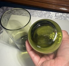 Vintage Hand Blown Olive Green Highball Glasses – MCM Barware Set of 2