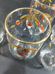 VTG Hall Autumn Leaf gold trimmed tumblers (set of 6) VGC