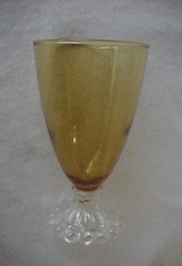 4 VINTAGE ANCHOR HOCKING AMBER BOOPIE BERWICK WATER GOBLET GLASSES EXC. COND