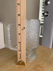 Midcentury Textured Vintage Indiana Glass Tree Bark Beer Ice Mug 1960s set of 3