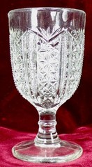 Fine Cut & Zippers Wine Goblet Cordial Clear Glass EAPG Unknown Maker Vintage
