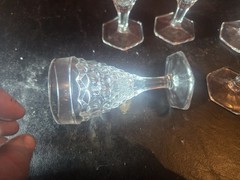 Set of 5 Fostoria American Hex Foot Wines 4-3/8″ 2 1/2 Oz