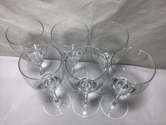 II20 Vintage Clear Thin Stemmed Hand Blown Water Goblet For Gift Set of 6