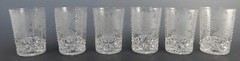 Set of 6 Vintage 8oz Acid Etch Clear Glass Hobnail Beverage Tumblers