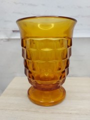 5 Colony Glass Whitehall Gold Amber Juice Dessert Cup Prism Design Vtg