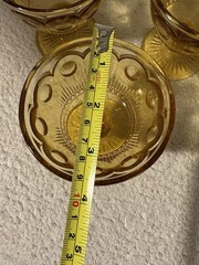 3 Vintage Bartlett Collins Manhattan or St. Genevieve amber glass sherbet cups