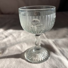Jeannette Glass IRIS AND HERRINGBONE Crystal Cocktail Goblet 4 1/2”T 2 5/8”W