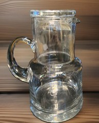Vintage Bedside Tumble-Up 2 Piece Pitcher And Cup-Clear Glass