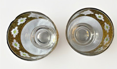 Vtg. Culver Valencia Lowball Glasses Set of 8 Footed On The Rocks 22k Gold MCM