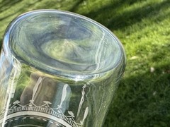 Set Of 9 Antique Boston & Sandwich Flint Glass Tumblers Frosted Band With Prism