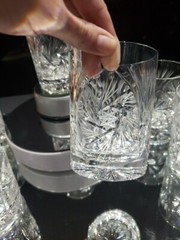7 Tumblers DOF 4″ Glasses fans Pinwheel buzzstar crystal Leanore American Cut
