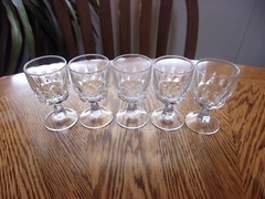 Liquor Cordial Arcoroc Artic Wine Crystal Cut 6-Sided Stem 1.5 Oz – Set of 5
