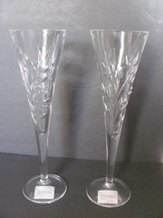 CZECH SHIMMER COLLECTION FAUX RHINESTONE CRYSTAL CHAMPAGNE FLUTES SET OF 2 – NEW
