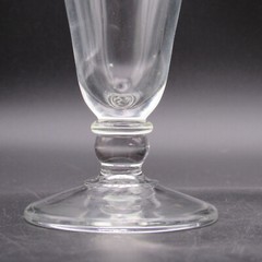 Vintage Footed Pilsner Glasses, Pair (2), Stripe & Laurel Band, 7 1/4″ h, Clear