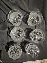 Vintage DeValBor Windrose Italian Frosted Gold and Black Floral Design Set Of 6