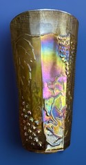 Vintage Indiana Glass Harvest Grape Marigold Amber Carnival Tumbler 6″