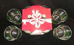 Vintage Libbey Fir Tree and Snow Low-ball Cocktail Glasses. Excellent Condition
