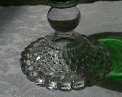 4 Vintage Anchor Hocking FOREST GREEN BUBBLE Foot Champagne Sherbet Glasses