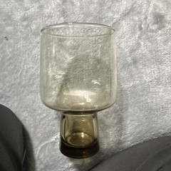 1970s libbey Clear Brown Glass Tumbler Glossy Finish Round Set Four-Piece