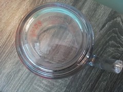 Anchor Hocking #1622 16 oz 2 Cup Glass Measuring Cup Red Lettering 500ml Vintage
