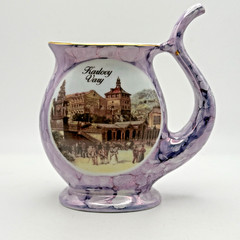 Karlovy Vary Mineral Water Sipping Cup Purple Porcelain Made in Czech Republic