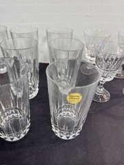 W. M. Dalton French Lead Crystal x8 Beverage #6 + x8 Wine Glasses #2 Exe Cond.