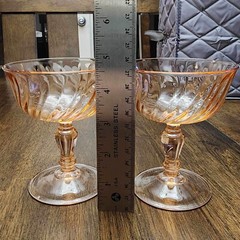 Vtg French Luminarc Pink GlassWare Lot champagne flute +