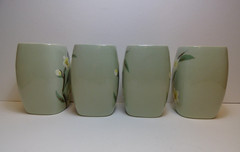 Vtg Weil Ware Blossom Tumblers Set of 4 Hand Decorated