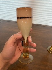 STUNNING SET(4) VTG 1979 MICHAEL NOUROT Art Glass Goblets SIGNED 8″H HTF