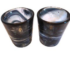 Pair of Vintage Shot Glasses Kosta Boda Mine Ulrica Hydman Vallien Signed Art