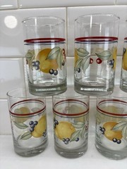 7-Corelle Coordinates Abundance Pattern Juice Glasses Crisa 6 Ounce