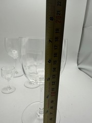 Baccarat Montaigne Optic Crystal Stemware Set 5 Pc France Signed Goblets Glass