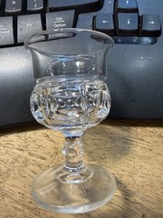 Vintage Indiana Glass Co. KINGS CROWN Clear Thumbprint Cordials – Set of 4