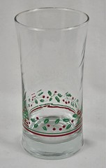 Arby’s 1987 Christmas Holly Berry 3 Glass Highball Tumblers 12.5 oz 5 7/8″ Promo