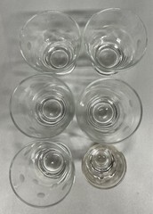 MCM Cocktail Glasses Etched Bubble Dot Barware W Matching Shot Glass