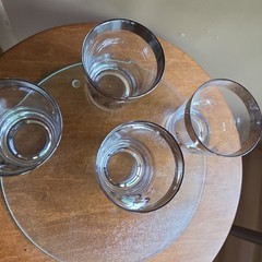 LOT 4 Band Platinum DOF Old Fashioned Glass Monogram Letter B Dorothy Thorpe