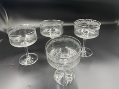 Vtg LENOX✨✨ Moonspun Platinum Trim Champagne/ Sherbet Glass Etched Set of 4✨✨