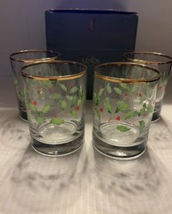 Lenox HOLIDAY Gold Double Old Fashioned Set Of Four Never Been Used BRAND NEW