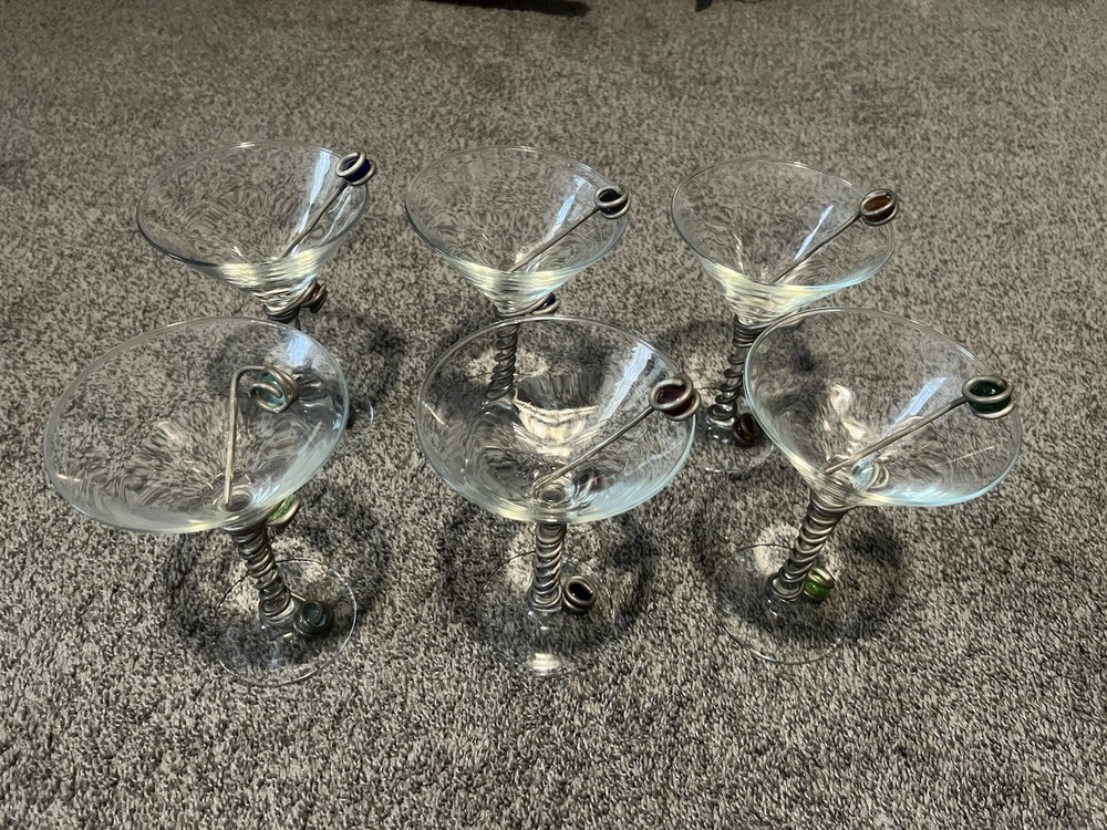Vintage Martini Glasses Set set of 6
