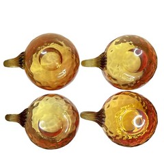 Antique Mt. Washington New England Amberina Punch Cups Set of 4 USA 1885-1890