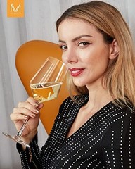 Red Wine Glasses Set of 4, Premium Crystal Wine 4 Count (Pack of 1) Red 15oz