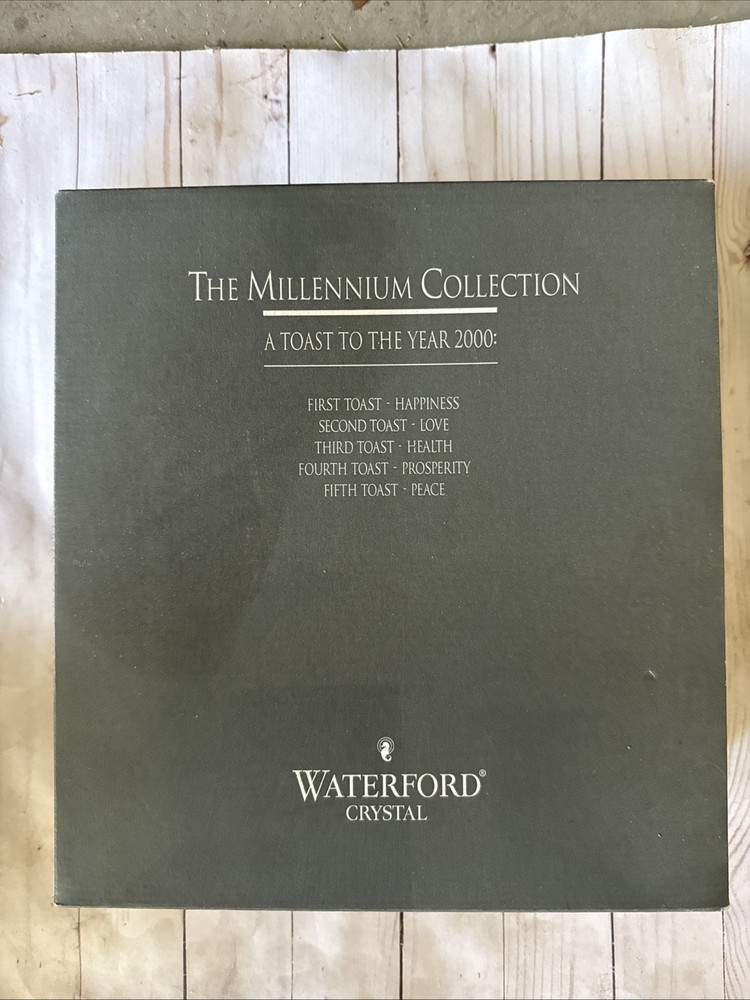 Waterford Crystal MILLENNIUM 9 1/4″ Toasting Flutes LOVE (Pair) NEW IN BOX