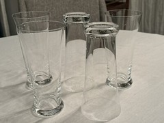 Set Of 5 Lenox Tuscany Crystal Classics Flared Table Tumblers Beer Glasses 15oz